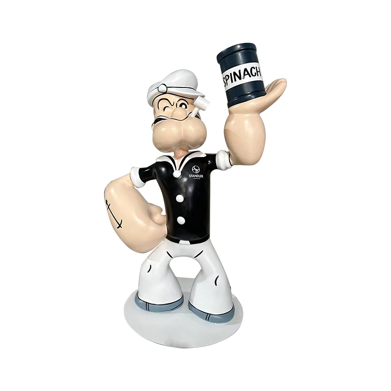 Vintage Popeye Sailor szobor a szálloda és a bevásárlóközpont dekorációjához - Retro tengeri témájú szobor