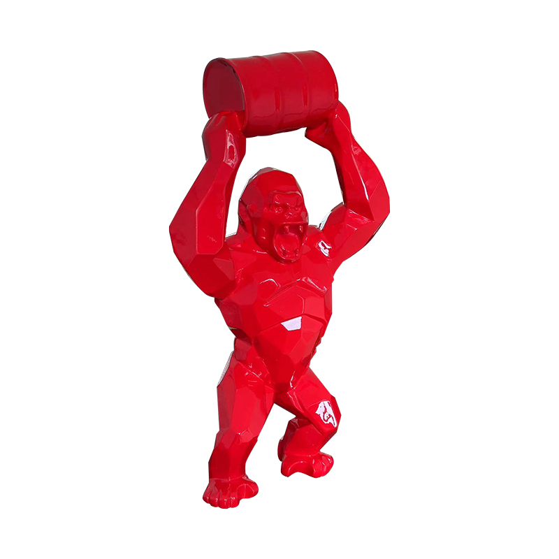 Kong Orangutan emelő vödör szobor kültéri művészeti kiállításokhoz